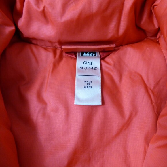 REI Kids' Red Down Jacket, Size 10-12 Years - Picture 4 of 4